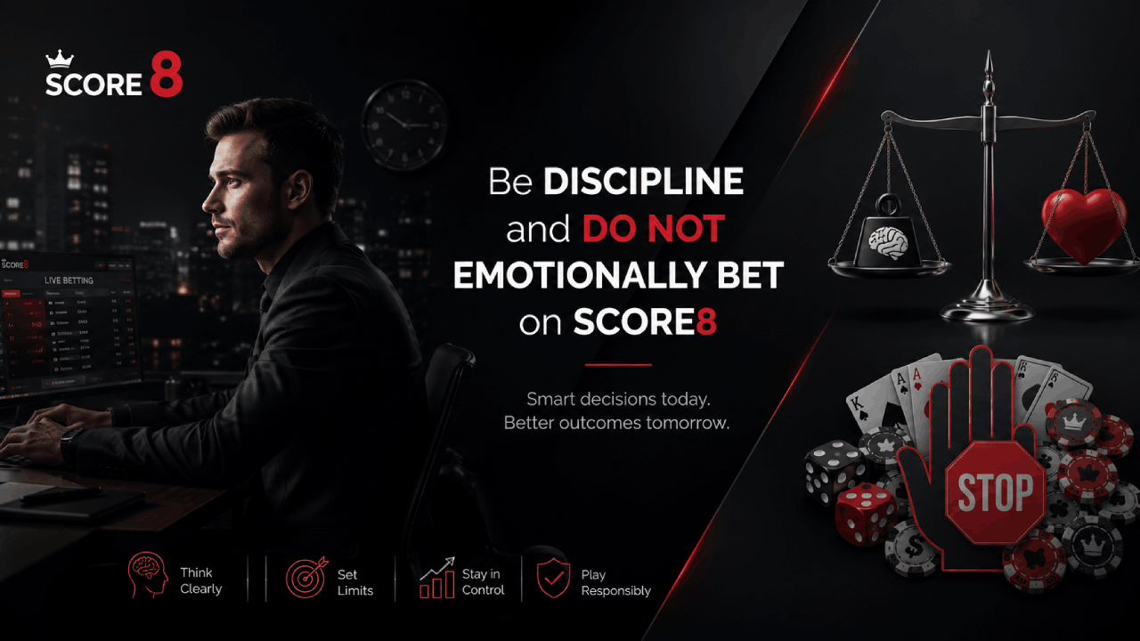 Illustration contrasting emotional impulse and disciplined decision-making, with a stop-sign motif
