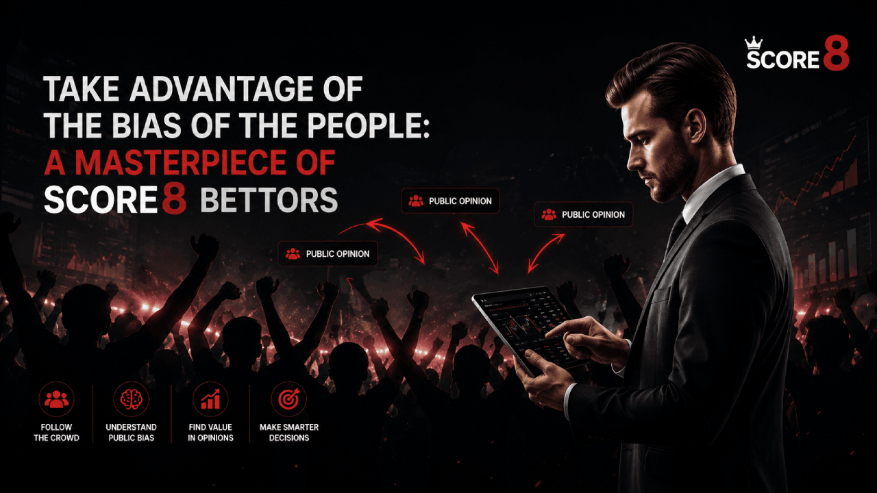 Illustration of a crowd and public-opinion motifs, representing crowd bias in football betting markets