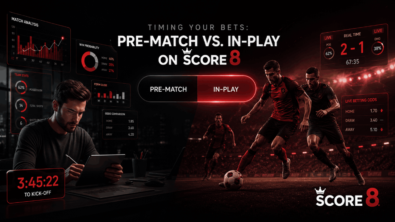 Illustration contrasting pre-match preparation with an in-play football moment